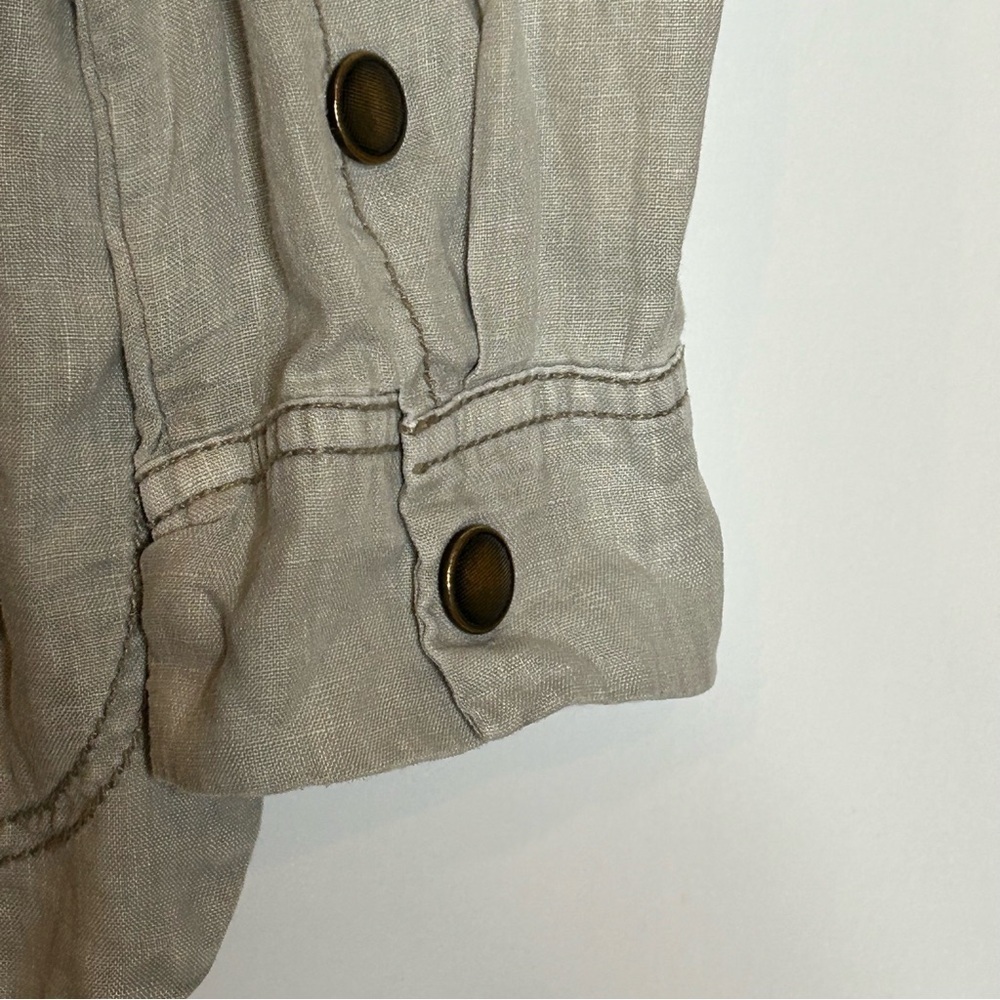 Anthropologie Marrakech Linen Utility Cargo Jacket Medium - Picture 11 of 15